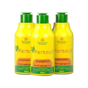Kit Maracuyá Home Care (Shampoo 300ml + Acondicionador 300ml + Máscara 300ml ) -  Natureza Cosméticos